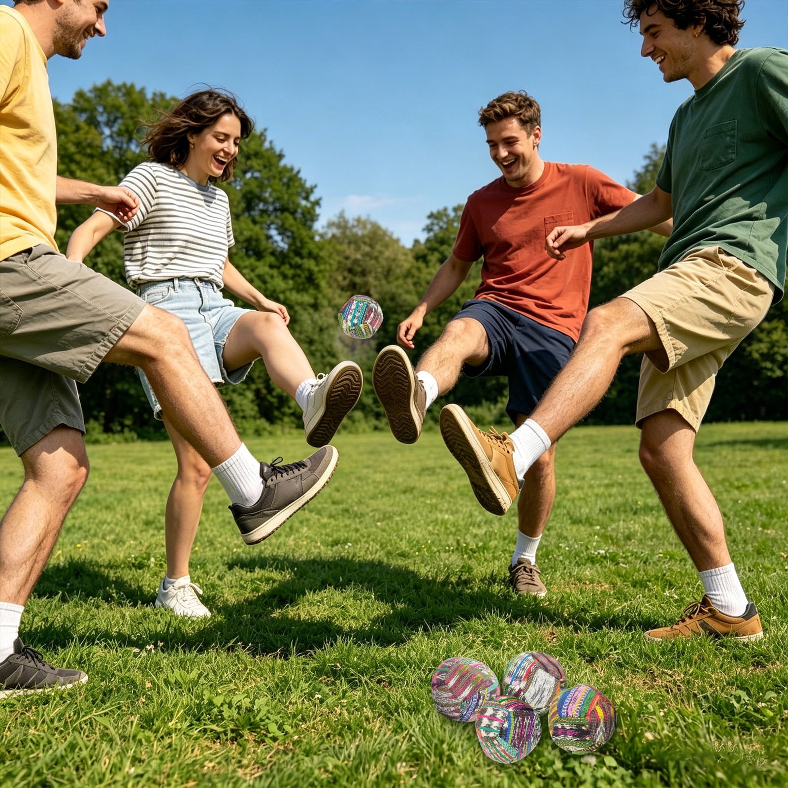 Usloyux Football Sandbags Beginner Juggling Balls Football Patterns Outdoor Party Games, Soft Bean Bags forKidsYouth Training, Portable Toss Products for Backyard Lawn Beach Camping Activity
