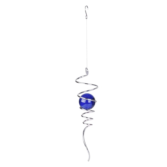 Usloyux Glass Ball Wind Spinner with Rotating Tail, Outdoor Garden Hanging Decor for Patio, Yard, Balcony, Visual Spinning Ornament with Reflective Glass Ball