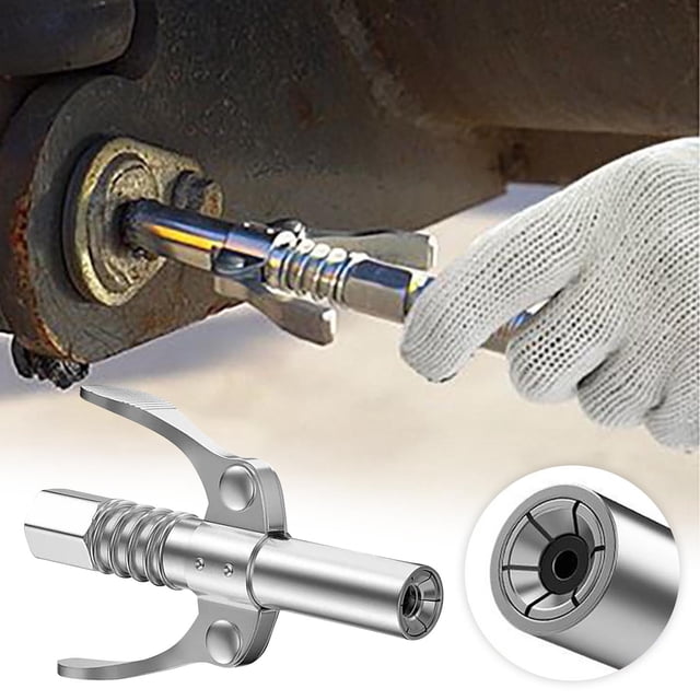 Usloyux Grease Gun Nozzle, Stainless Steel Grease Gun Nozzle Tip, Leak Proof Design for High Pressure Lubrication, Universal Fit for Grease Guns