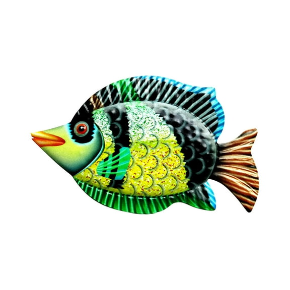 Usloyux Hand Forged Metal Fish Wall Sculpture, Artistic Iron Fish Decor for Living Room Bedroom, Sea Inspired Wall Art, Unique Home Decor, Rustic Wall Hanging