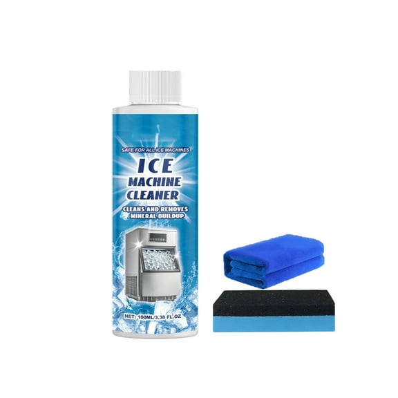 Usloyux Ice Maker Cleaner And Descaler, 100ml Ice Machine Cleaning Solution Kit Includes Washcloth Sponge, Extends Life Of Your Ice Maker, For Refrigerator Freezer Countertop Ice Dispenser