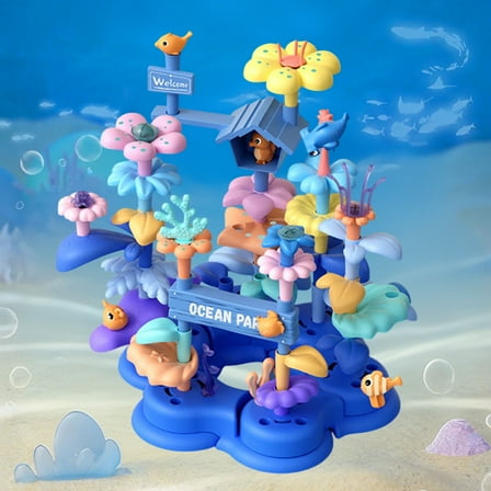 Usloyux Kids Toys Under $5 Building Block Flowers Blocks Set,Flower Garden Building Toys Set,Stacking Pretend Play Set for Kids,Cognitive Learning Toys for Girls/Boys Birthday Christmas Gift