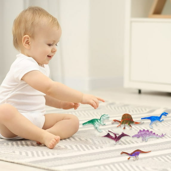 Usloyux Kids Toys Under $5 Plastic Assorted Mini Dinosaur Figures,6 Pcs Little Dinosaur Figurine, Small Dino Toy for Boys and Girls, Great for Dino Cake Topper, Easter Eggs Filler