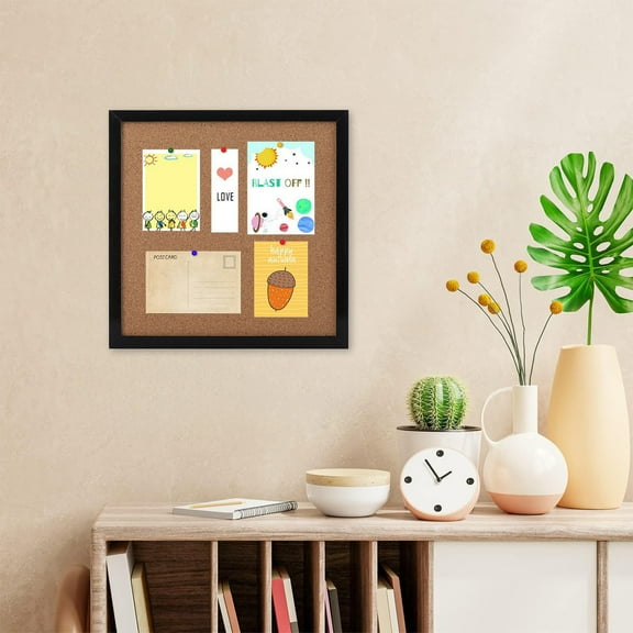 Usloyux Under $5 Reusable Cork Board Bulletin Board,11.81 X 11.81 Inch Cork Board Bulletin Board,Cork Boards for Wall Office Notice Board Message Board Billboard Photo Hanging Pure