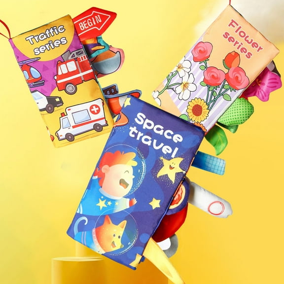 Usloyux Kids Toys Under $5 Soft Toys Baby Cloth Books,Touch and Feel Crinkle Books,Early Development Interactive Touch Feel Sensory Cloth Crinkle Soft Books,Birthday Christmas Gifts for Boys Girls