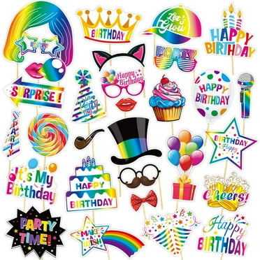 Usloyux Kids Toys Under $5 Birthday Photo Booth Props,Birthday Photo Props for Photo Shoot,Cute Easter Eggs Bunny Selfie Photo Booth Props for Kids