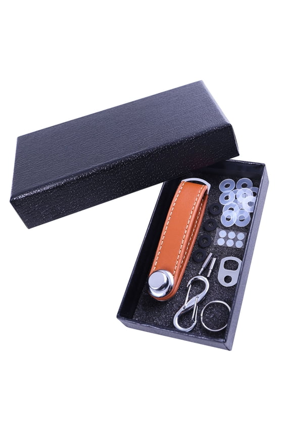 Leather Key Organizer, Creative Keychain Key Storage Device, Compact Quiet Key Bag for Men Women, Stainless Steel Key Holder for Car Home Office Organization