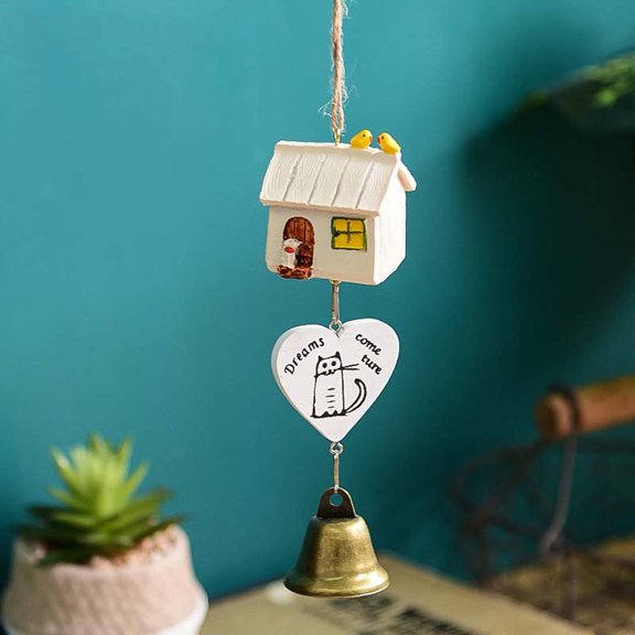 Usloyux Mini Pendant Decor for Home Door Car, Sweet Sounding Bells for Relaxation, Handcrafted Resin and Metal Construction, Symbol of Good Luck and Happiness, Versatile Hanging Ornament for Indoor
