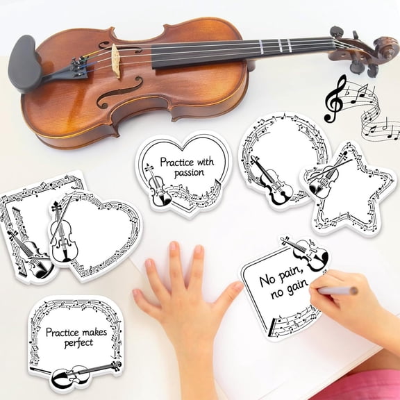 Usloyux Music Note Sticky Notes, Trendy Shaped Stickers Removable Adhesive Paper, Fun Stationery Supplies for Study Office Study Planner Journal, Creative Memo Pads Organizer