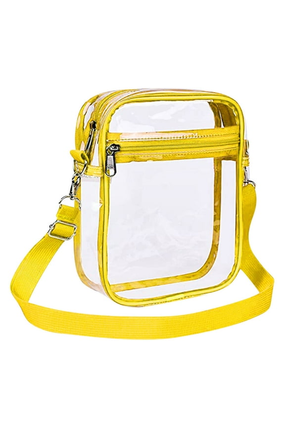 PVC Transparent Small Crossbody Bag, Stadium Approved Clear Purse for Events, Waterproof Chest Bag with Front Pocket, Secure Travel Bag