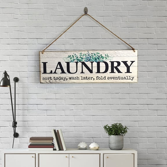 Usloyux Rectangular Wood Sign for Wall Decor, Decorative Wooden Tag for Home, Rustic Wall Hanging for Living Room, Handmade Wood Art for Room