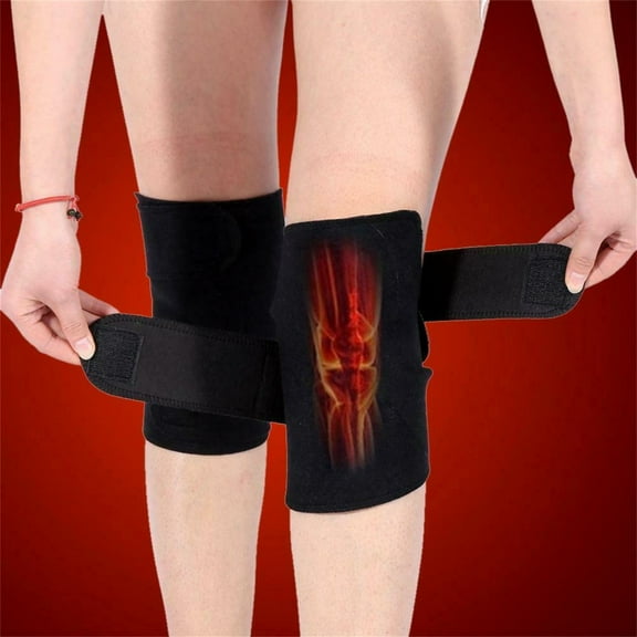 Usloyux Self Heating Knee Brace Wrap, Arthritis Pain Relief Massage Pad, Magnetic Therapy for Joint Support, Improves Circulation, Elastic Adjustable Strap for Men and Women, Daily Activity Support