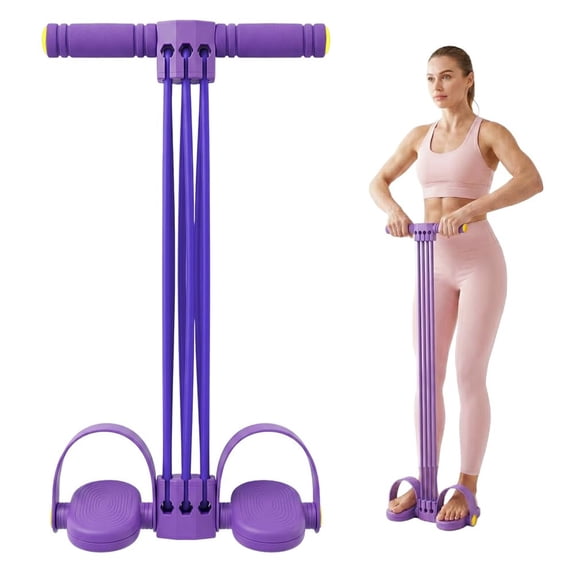Usloyux Six-Strands Detachable Pedal Stretcher, Adjustable Sit-Up Assistant and Abdominal Crunch Trainer, Home Gym Equipment for Core Strength Training, Leg Stretcher Exercise Device, Portable