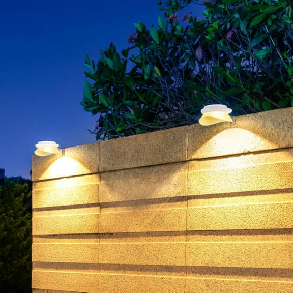 Usloyux Solar Outdoor Wall Light, Warm White LED for Garden, Patio, Fence, Automatic Day Night Sensor, IP65 Waterproof, High Conversion Panel