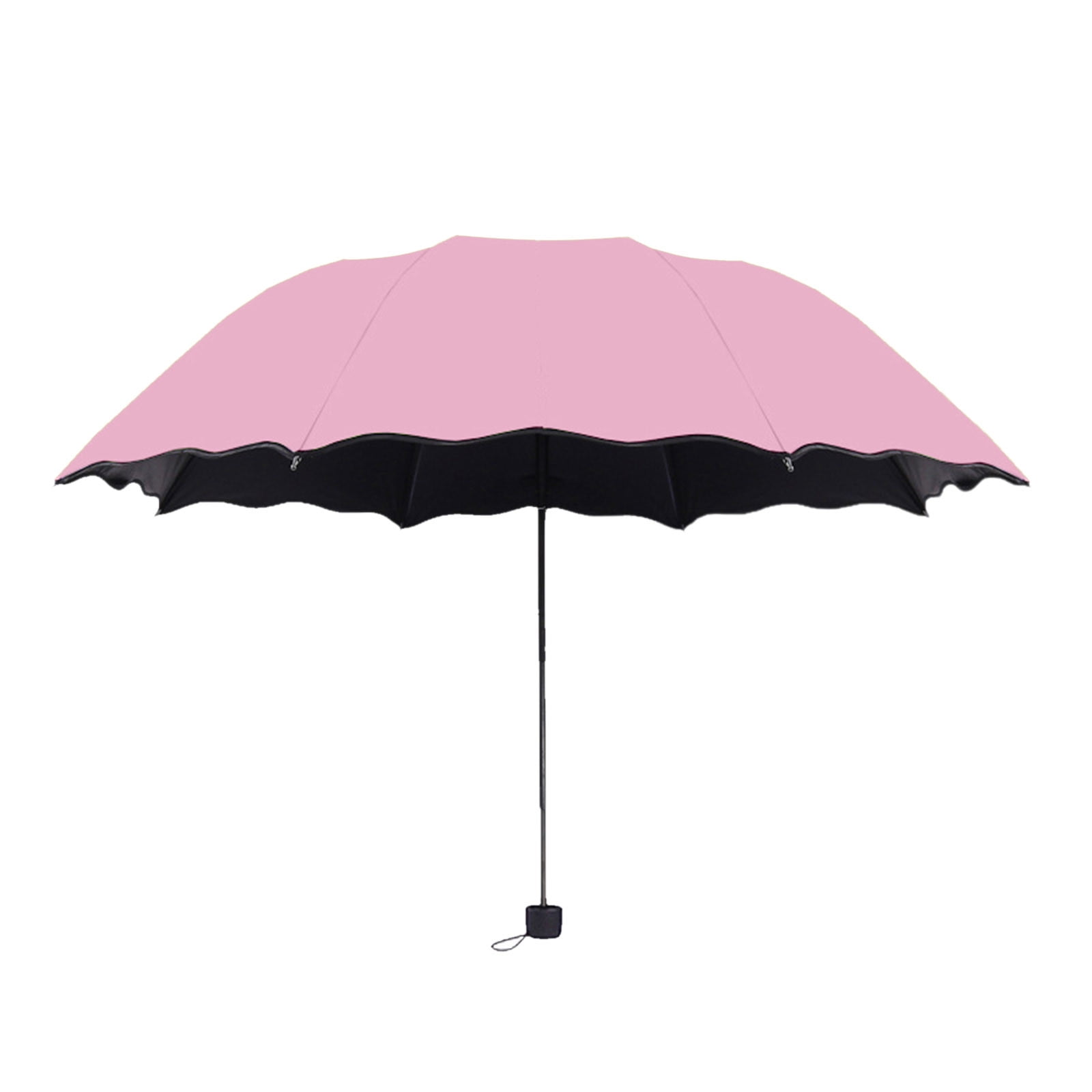 Usloyux Sun Protection Umbrella Folding Sunshade with UPF 50+ Windproof Design, Large Blue Water Activated Blooming Pattern Rain Umbrella for Beach Pool Outdoor Patio Garden Use