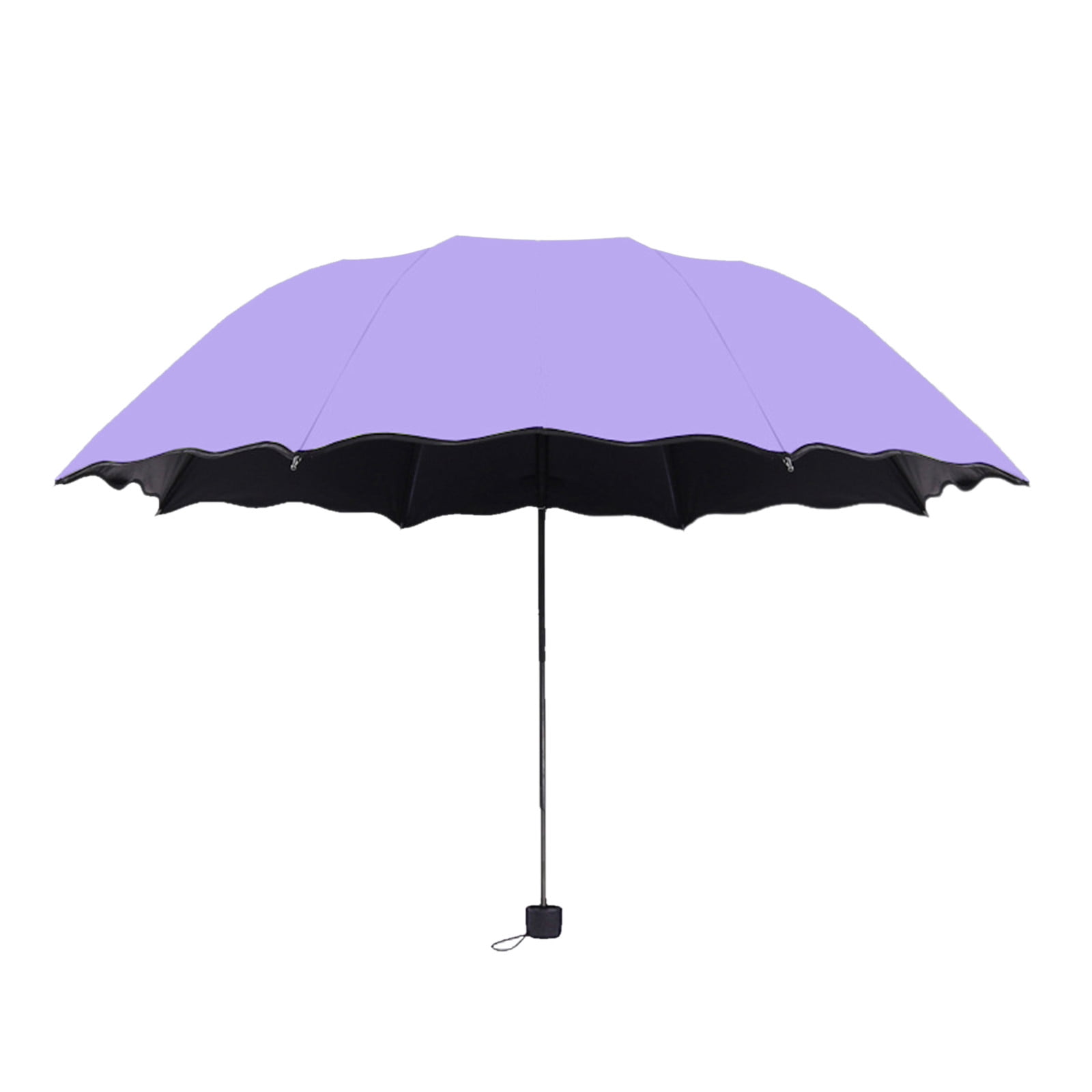 Usloyux Sun Protection Umbrella Folding Sunshade with UPF 50+ Windproof Design, Large Blue Water Activated Blooming Pattern Rain Umbrella for Beach Pool Outdoor Patio Garden Use