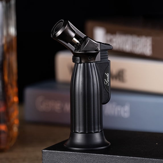 Usloyux Torch Lighter, Windproof Refillable Torch Lighter, Adjustable Flame for Versatility, Alloy Construction with Ceramic Insulation, Lock Feature for Safety, Perfect for Barbecue and Fireplace