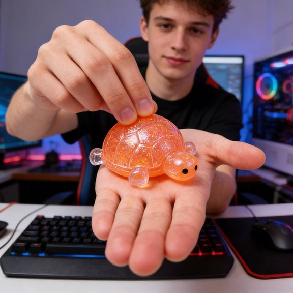 Usloyux Turtle Stress Relief Product, Kneading Malt-Filled Slow-Motion Sensory Fidget, Anxiety Relief Products for AdultsKidsOffice Desk Home Car Travel, Squeeze Product for Focus Calm Relaxation