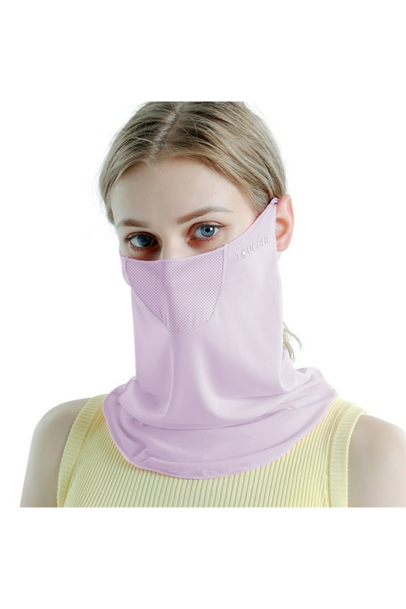 UV Protection Sunscreen Face Cover for Women Summer Outdoor, 3D Breathable Thin Mask for Cycling Running, Adjustable Ear Rope with Cooling Sweat Absorption Fabric, Reusable