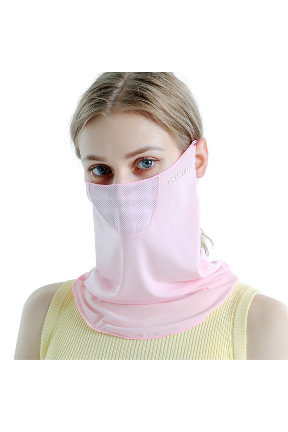 UV Protection Sunscreen Face Cover for Women Summer Outdoor, 3D Breathable Thin Mask for Cycling Running, Adjustable Ear Rope with Cooling Sweat Absorption Fabric, Reusable