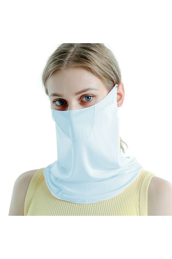 UV Protection Sunscreen Face Cover for Women Summer Outdoor, 3D Breathable Thin Mask for Cycling Running, Adjustable Ear Rope with Cooling Sweat Absorption Fabric, Reusable