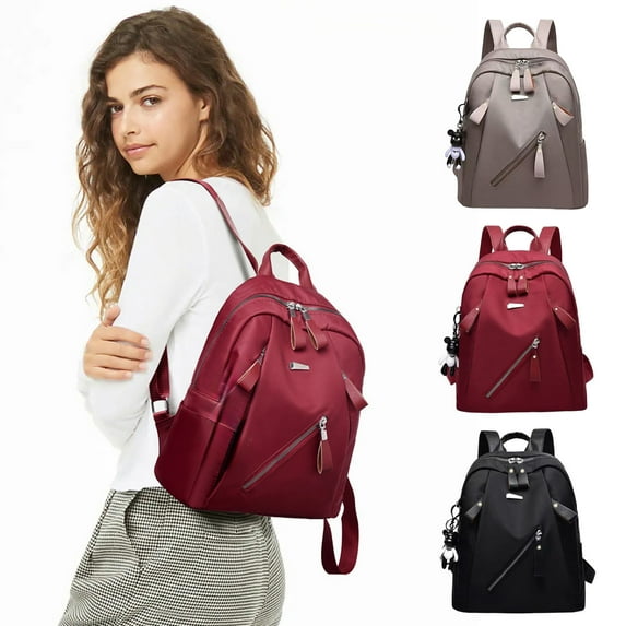 Usloyux Under $5 Backpack Purse for Women,Multipurpose Design,Handbags Ladies Shoulder Bags,Lightweight Daypack Black Bag for Travel School Office