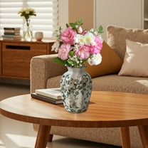 Usloyux Under $5 Ceramic Milk Pot Vase, Rustic Ice Cracked Design Flower Vase, Farmhouse Style Bud Vase for Table, Decorative Vase for Home Shelf