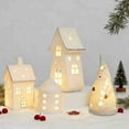 thumbnail image 1 of Usloyux Under $5 Ceramic Santa House, Glowing Christmas Village Decor, Luminous Tabletop Ornament, Battery Powered Night Light, Holiday Display, 1 of 9