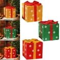 thumbnail image 1 of Usloyux Under $5 Christmas Gift Box Decor, Decorative Present Box for Tree Base, Holiday Package Display with Ribbon, Festive Wrapped Box Ornament, 1 of 9
