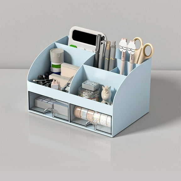 Usloyux Under $5 Desktop Storage Box,Stationery Organizer Box,Multifunctional Storage Box for Desk Living Room Restaurant Coffee Table Simple Storage