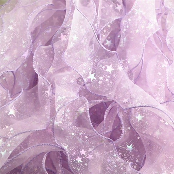 Usloyux Under $5 Sequined Yarn Ribbon Hand Made, DIY Hair Accessories Material Snow Yarn, Transparent Ribbon Bow 16.4 Ft, Craft Decoration Trimmings