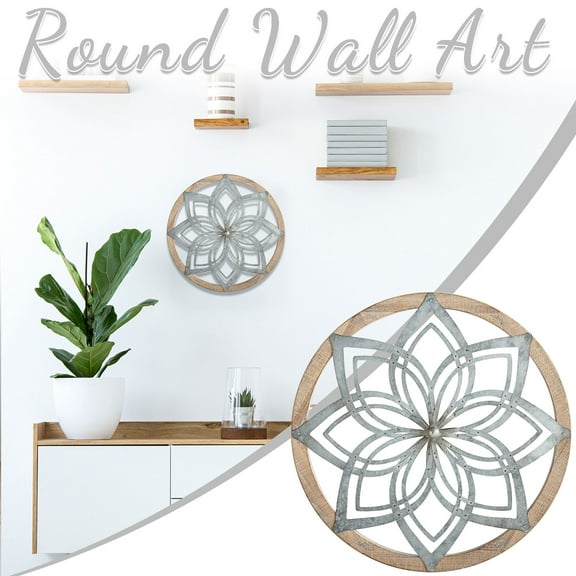 Usloyux Wall Decor, Round Wall Art Pendant, Acrylic Wall Hanging Decor with Intricate Pattern, Home Decor Wall Sculpture for Living Room Bedroom Office, Modern Architectural Vibe Wall Art