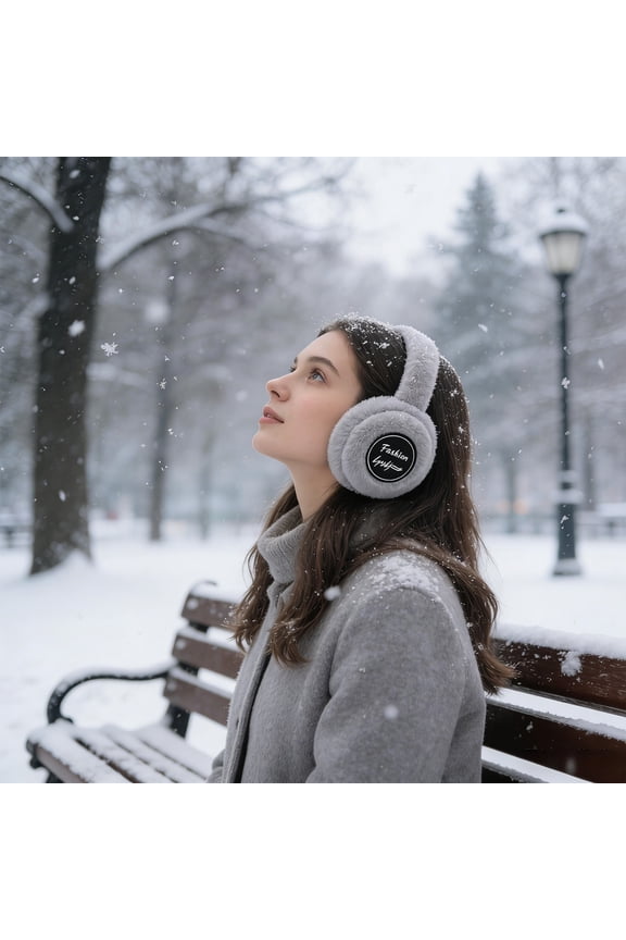 Warm Bluetooth Earmuffs, Wireless Headset with Heating Ear Tips for Indoor Outdoor Sports, Foldable Music Ear Muffs with Noise Reduction, Long Battery Life for Calls