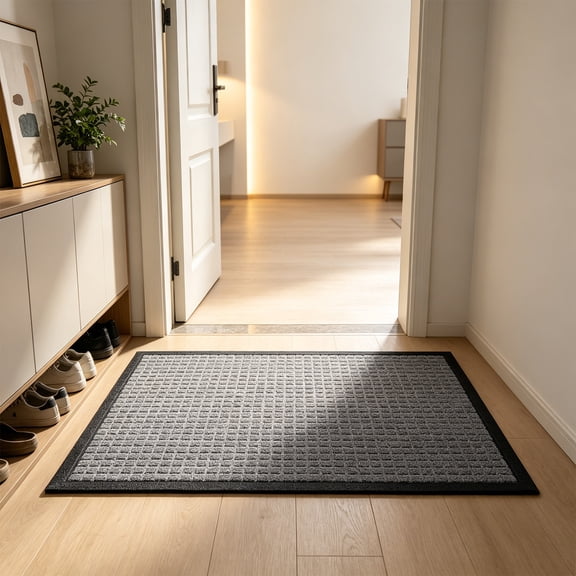 Usloyux Wear-Proof Entrance Mat For Front Doors, Polypropylene Antiskid Rubber Mat Sand-Trapping And Dirt-Removing Entryway Rug, Heavy Duty Door Mat For Indoor Outdoor Patio Garage Mudroom