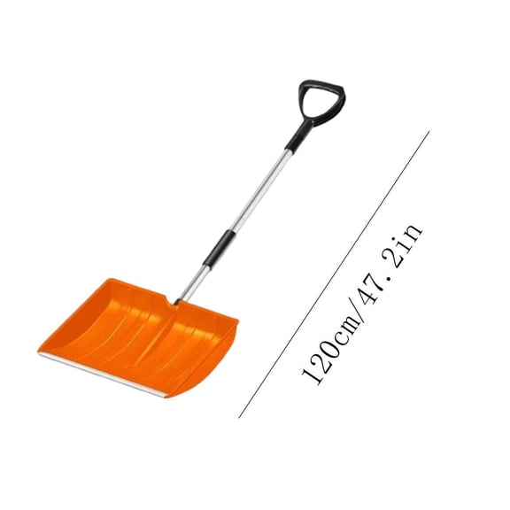Usloyux Winter Snow Shovel, Extendable Aluminum Ice Scraper with Lightweight Durable Handle, Large Heavy-Duty Metal Shovel for Car Automotive Driveway Sidewalk, Compact Snow Removal Equipment for