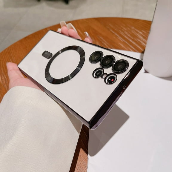 Usloyux under $5 S25 Ultra Magnetic Case, Clear Protective Cover with Built-In Camera Protector Film and Anti-Scratch Coating