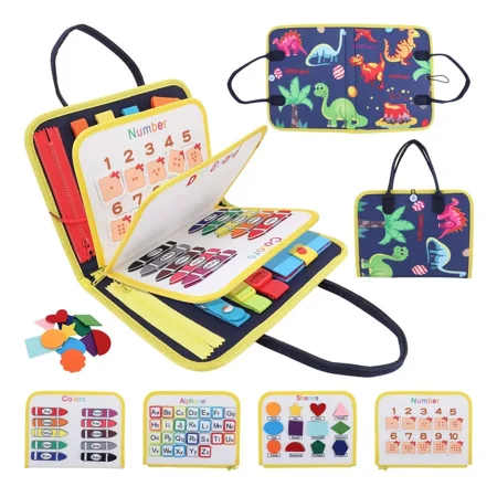 Usmallbee Busy Board for Toddlers, Montessori Toys for 1 2 3 4 5 Year Old, Sensory Board for Learning Fine Motor Skills Toys, Preschool Learning and Travel Toys for Boys Girls