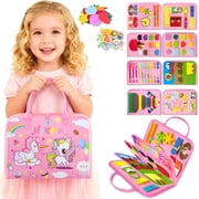 Usmallbee Busy Board, Montessori Busy Board for Toddlers 1 2 3 4 5 Year Old, Learning Life Skills Toys, Preschool Learning and Travel Toys for Boys and Girls
