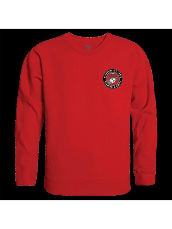 Usmc Emblem Graphic Crewneck Sweatshirt - Red - Extra Large