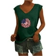 thumbnail image 1 of Usmisi 4th of July Tank Tops Breathable Loose Fit Patriotic Independence Day Shirts Vest Womens Fashion Sunflower Print V-Neck Sleeveless Summer Blouses Green xxl, 1 of 5