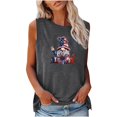 thumbnail image 1 of Usmisi 4th of July Tank Tops Comfy Breathable Loose Fit Patriotic Tshirts Vest Womens Fashion Independence Day Gnome Print Crewneck Sleeveless Summer Blouses Dark Gray m, 1 of 4