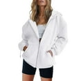 thumbnail image 1 of Usmixi 2 Piece Lounge Sets for Women Hooded Coat 2 Piece Outfits for Women Fashion Drawstring Full Zip Sweatshirt and Shorts Sweatsuits Sets with Pocket Ladies Tracksuit Sets Under $10, 1 of 6