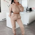 thumbnail image 1 of Usmixi 2 Piece Outfits for Women Womens Hoodies Tracksuit Sets Trendy Drawstring Cropped Hooded Sweatshirt and Jogger Sweatpant Sweatsuit Sets with Pocket Ladies Lounge Sets, 1 of 6