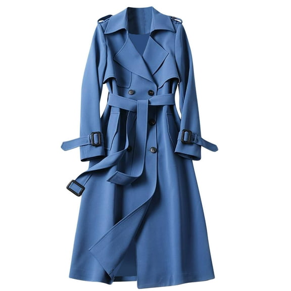 Usmixi 2023 Blazer Jacket for Women Winter Womens Trench Overcoat Casual Solid Plus Size Lightweight Button Long Windbreaker Coat Business Lapel Long Sleeve Pocket Jacket with Belt Weekly