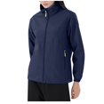 thumbnail image 1 of Usmixi 2023 Raincoat for Women Winter Womens Windbreaker Jacket Outdoor Hiking Climbing Quick Dry Windproof Coat Open Zip up Stand Neck Long Sleeve Solid Outerwear with Pocket Weekly Deals, 1 of 7