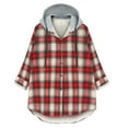 thumbnail image 1 of Usmixi 2025 Shacket Jacket for Women Winter Plaid Jacket for Women Classic Button Down Drawstring Hooded Shirts Coat Long Sleeve Casual Plus Size Soft Fleece Lined Outerwear, 1 of 7
