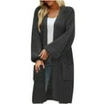 thumbnail image 1 of Usmixi 2025 Sweater Coat for Women Winter Sweater Cardigan for Women Plus Size Casual Solid Open Front Long Overcoat Lightweight Long Sleeve Soft Knitted Sweater Outwear with Pocket Weekly, 1 of 6