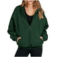 thumbnail image 1 of Usmixi 2025 Sweatshirt Coat for Women Winter Sweatshirt Jacket for Women Casual Solid Long Sleeve Stand Collar Coat Trendy Zip up Oversized Ladies Girls Outerwear with Pocket Weekly, 1 of 4
