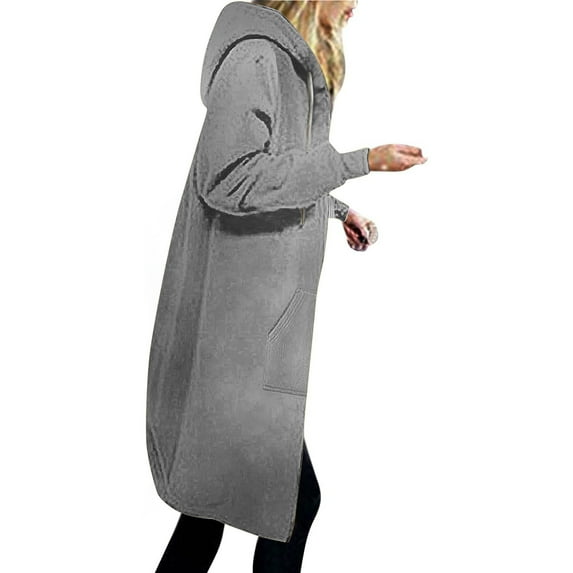 Usmixi 2023 Sweatshirt Coat for Women Winter Womens Hoodie Overcoat Trendy Gradient Print Zipper up Drawstring Long Sweatshirt Jacket Ladies Casual Long Sleeve Pocket Hooded Outwear Weekly Deals