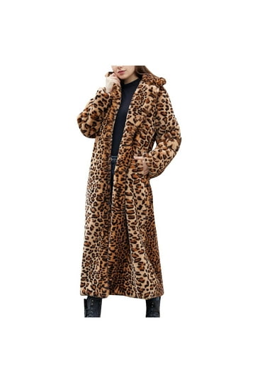 Leopard Print Trench Coats for Women Stylish Winter Outerwear